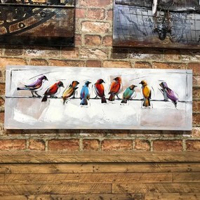 Obraz maľovaný na plátno 1200x35x400 Birds On A Wire