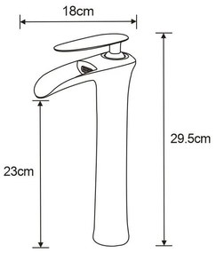 Mexen Lyra vysoká umývadlová batéria, čierna, 745310-70