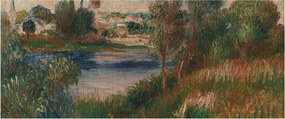 Obraz - Auguste Renoir, Landscape at Vetheuil, reprodukcia (120x50 cm)