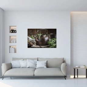 Obraz - Kanvička s rozmarínom (90x60 cm)