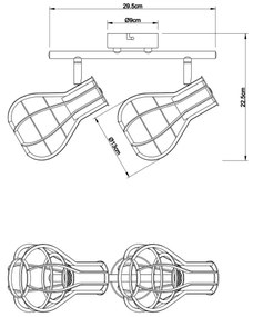 Globo 15388-2 - Bodové svietidlo CLASTRA 2xE27/40W/230V