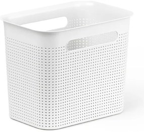 Úložný box s rúčkami BRISEN 7l, 26x18x21cm, biely S vekom / Bez veka: Bez veka