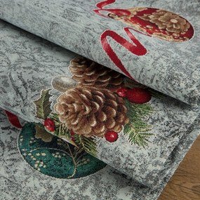 Gobelínový vianočný obrus strieborný so vzorom Šírka: 100 cm | Dĺžka: 100 cm