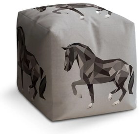 Taburet Cube kôň, sivá