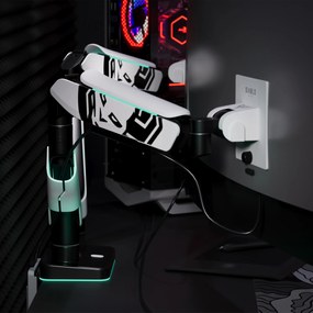 Dvojité rameno na monitory 35 palcov, bielo-čierne X-Arm Dual RGB