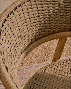 Drevené záhradné kreslo v prírodnej farbe Arinella – Kave Home