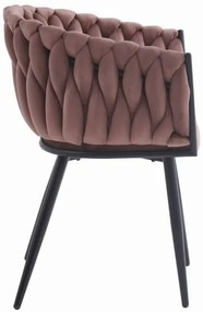 Set dvoch jedálenských stoličiek ORION zamatové tmavoružové (čierne nohy) 2ks