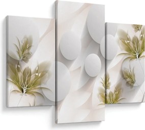 Obraz - 3D kruhy s kvetinami (90x60 cm)