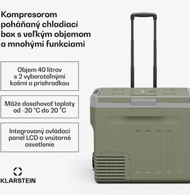 Klarstein PolarForce 37l kompresorový chladiaci box| LCD panel, osvetlenie, off-road, ochrana batérie, 12V/230V