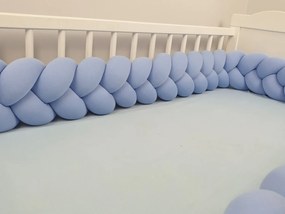 Vulpi Mantinel do postieľky Vrkoč 240 cm Handmade Farba: červená-biela-sivá