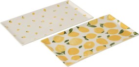 Sada 2ks keramická tácka s citrónmi Casa Limone - 31*17*1,5 cm