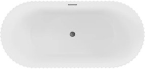 Mexen Paola, voľne stojaca vaňa, drážkovaná, 170 x 80 cm, biela matná, brúsený grafit, 52721708001-66