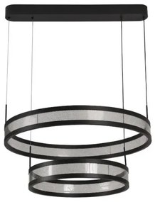 LED Stmievateľný luster na lanku LED/70W/230V čierna + diaľkové ovládanie