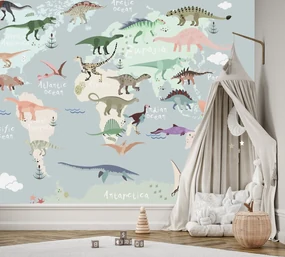 Gario Fototapeta Pastelová mapa dinosaurov Materiál: Vliesová, Rozmery: 100 x 70 cm