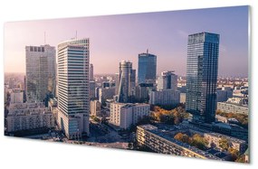 Obraz na akrylátovom skle Varšava mrakodrapy panorámu 125x50 cm
