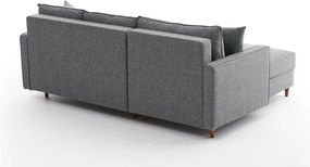 Rohová sedací souprava Eva 210 cm s taburetem šedá levá