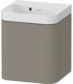 DURAVIT Happy D.2 Plus c-shaped závesná skrinka s nábytkovým umývadielkom bez otvoru, 1 dvierka, pánty vpravo, 400 x 360 x 480 mm, kameňovo šedá matná lakovaná, HP4344N92920000