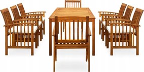 vidaXL 9-dielna sada záhradného nábytku s vankúšmi, akáciové drevo