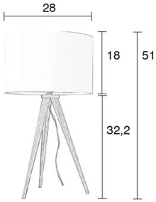 Zuiver Tripod Wood stolná lampa - Čierna