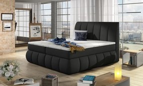 Posteľ Boxspring Vincenzia 200x180, čierna (látka - bvi 05)