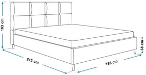 Čalúnená manželská posteľ PIERCE 180 x 200