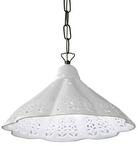 Sapho Sapho, LAMPEDUSA závesné svietidlo E27, 60W, 230V, IP21, keramické tienidlo, 39cm, mosadzná reťaz, MC011C