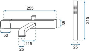 Rea Salto - vaňová batéria a sprchový set, čierna-zlatá, REA-B6352
