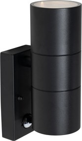 Vonkajšie nástenné svietidlo čierne 2 svietidlo AR70 s pohybovým senzorom - Duo