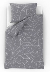 Kvalitex Bavlnené obliečky Nordic Grid sivá, 140 x 200 cm, 70 x 90 cm