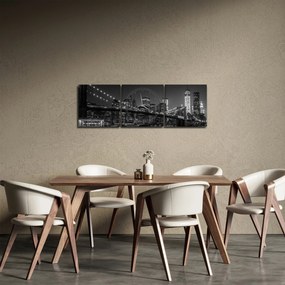 Obraz Brooklyn mosta v New Yorku (s hodinami) (90x30 cm)