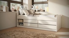 Detská posteľ LEON so šuplíkmi - 200x90 cm - biela