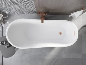 Mexen Alta, voľne stojaca vaňa 170 x 75 cm, biela-čierna, zlatý prepad, 52141707575-G