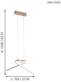Eglo 97362 - LED Luster na lanku PALOZZA 2xLED/11W/230V
