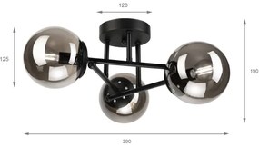 Brilagi - Prisadený luster MALIVA 3xE14/15W/230V čierna/dymová