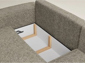 Hnedá ženilková rozkladacia/s úložným priestorom rohová pohovka (pravý roh/do L) Tonga – Maison de Rêve