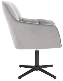 LuxuryForm DESIGN Kreslo AMALFI VELUR na čiernom kríži - svetlo šedé