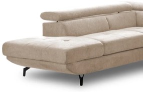 Rozkladacia rohová sedacia súprava BRESCIA v tvare L, ľavé prevedenie, béžová