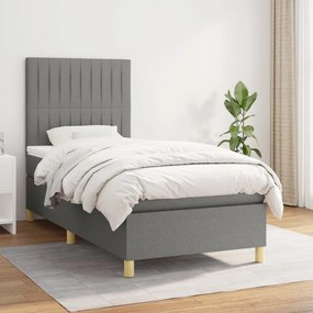 Boxspring posteľ s matracom tmavosivá 90x190 cm látka 3142458