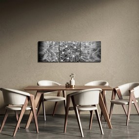 Obraz sivej púpavy (s hodinami) (90x30 cm)