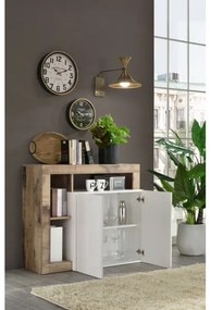 Komoda LENOR biela/hnedá