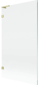 Mexen, Mexen Lunar L 1-krídlová vaňová zástena 100 x 150 cm, transparentná, brúsené zlato - 897L-100-000-55-00