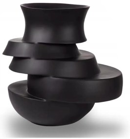 Váza 38x33x36 cm zo živice/matná čierna