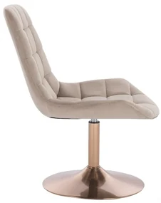LuxuryForm DESIGN Stolička PARIS VELUR na zlatom tanieri - latte