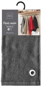 Antracitový froté bavlnený uterák 50x50 cm Cuistot – douceur d'intérieur