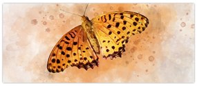 Obraz - Oranžový motýľ, aquarel (120x50 cm)