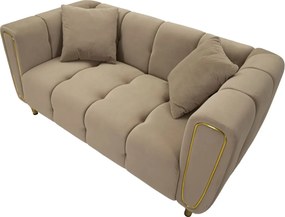 Dvojmiestna pohovka Alma 155 cm taupe/zlatá