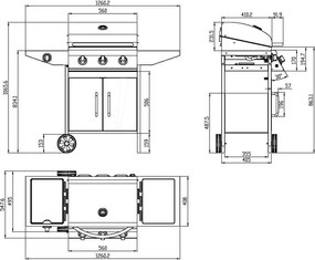 Plynový BBQ gril s bočným horákom Avenberg COLORADO