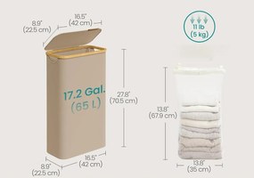 Koš na prádlo Leslie 65 L hnědý