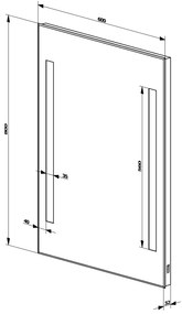 Aqualine Aqualine, LED podsvietené zrkadlo 60x80cm, gombíkový vypínač, ATH6