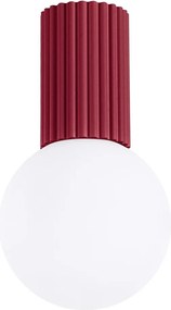 Vínovočervené stropné svietidlo so skleneným tienidlom ø 12 cm Orbital – Sollux